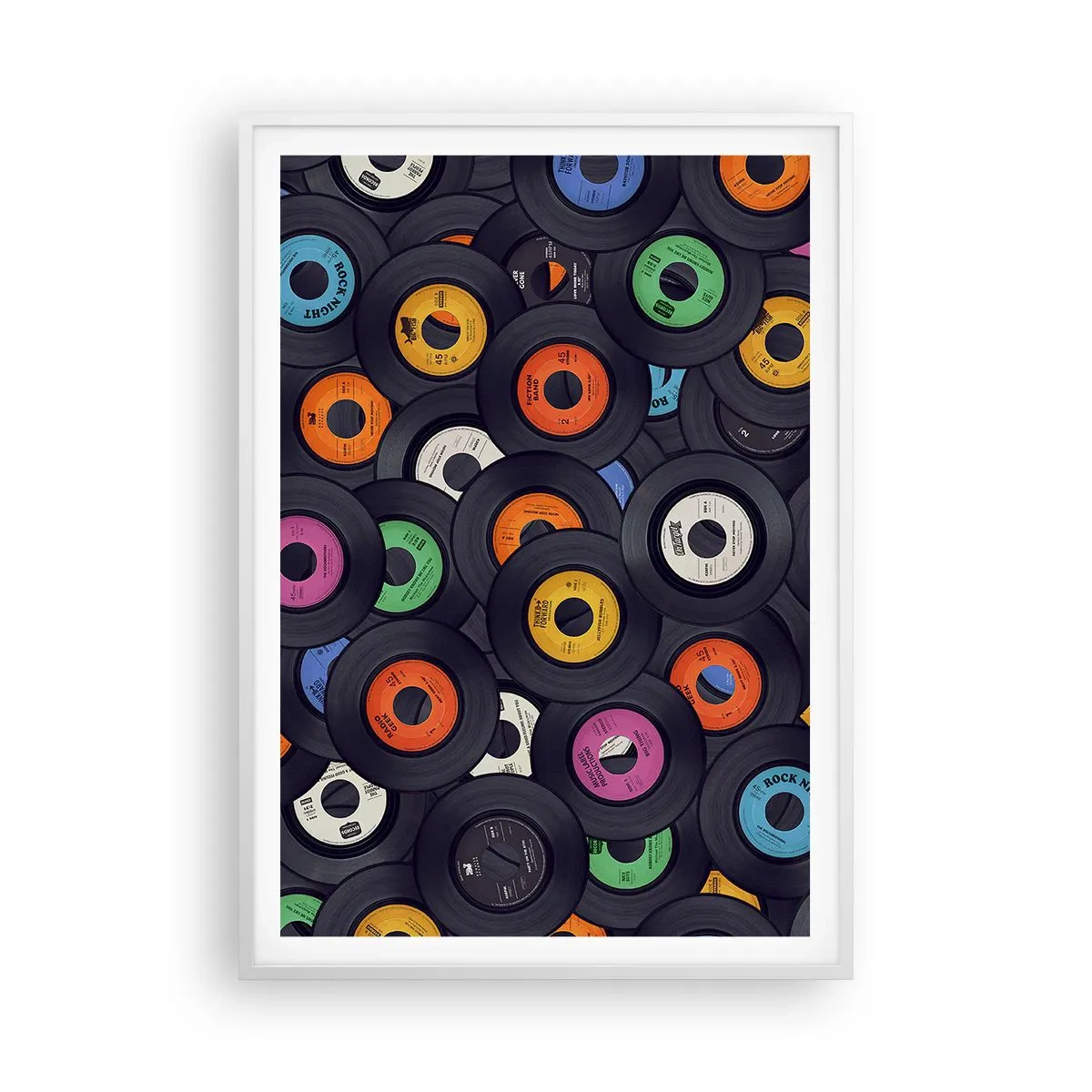Poster in een witte lijst - De kleuren van de klassiekers - 70x100 cm