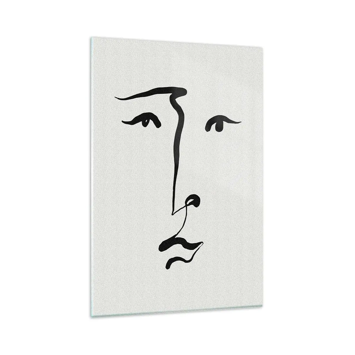 Schilderen op glas - Portret met één lijn - 80x120 cm