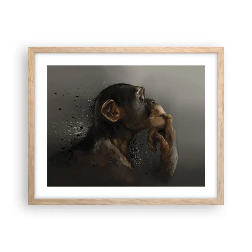 Een poster in een licht eiken lijst - Zeker een denker - 50x40 cm