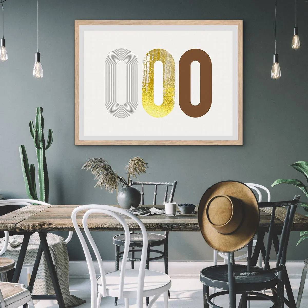 Een poster in een licht eiken lijst - Oooo! - 100x70 cm