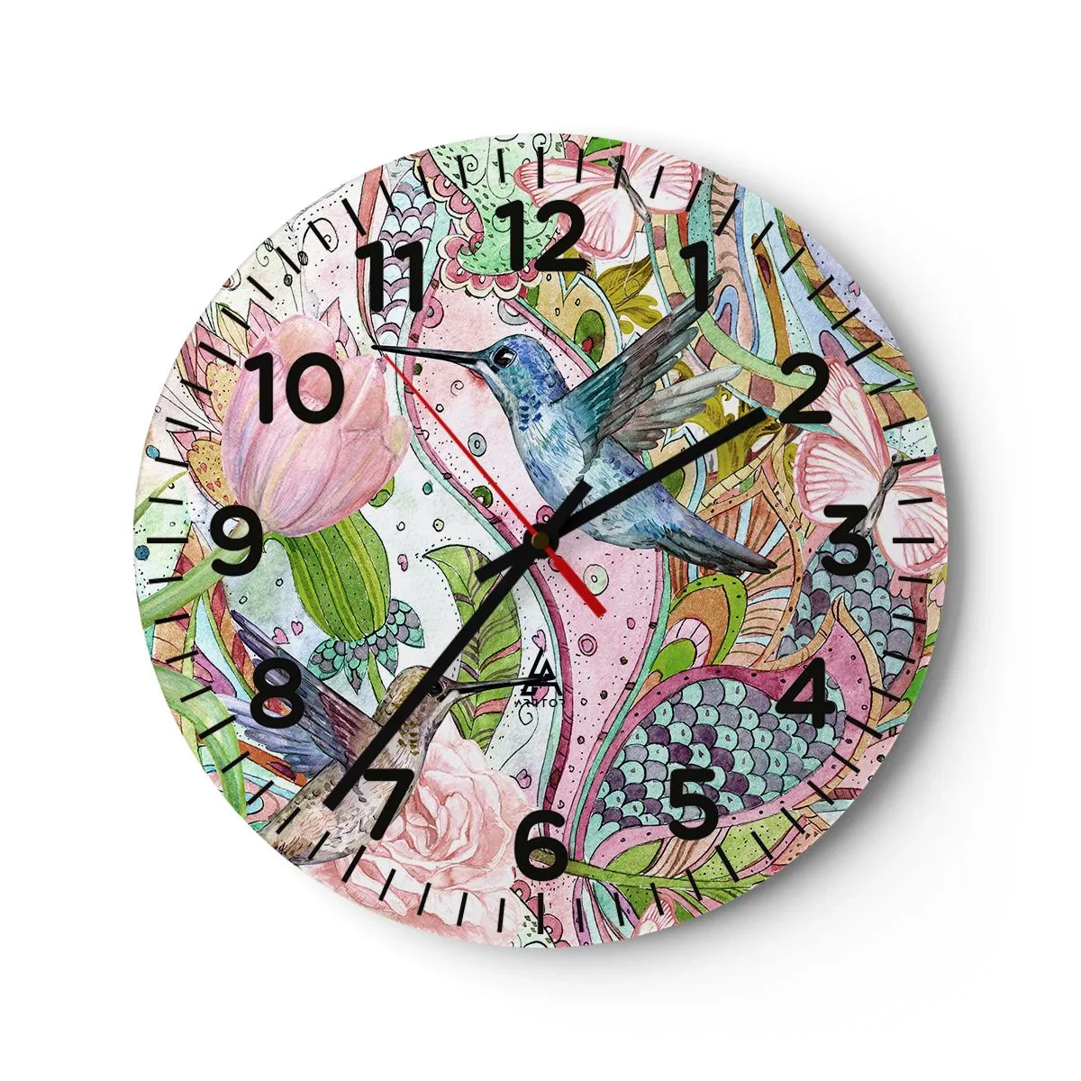 Wandklok - Klok - Verstrikt in wijnstokken - 40x40 cm