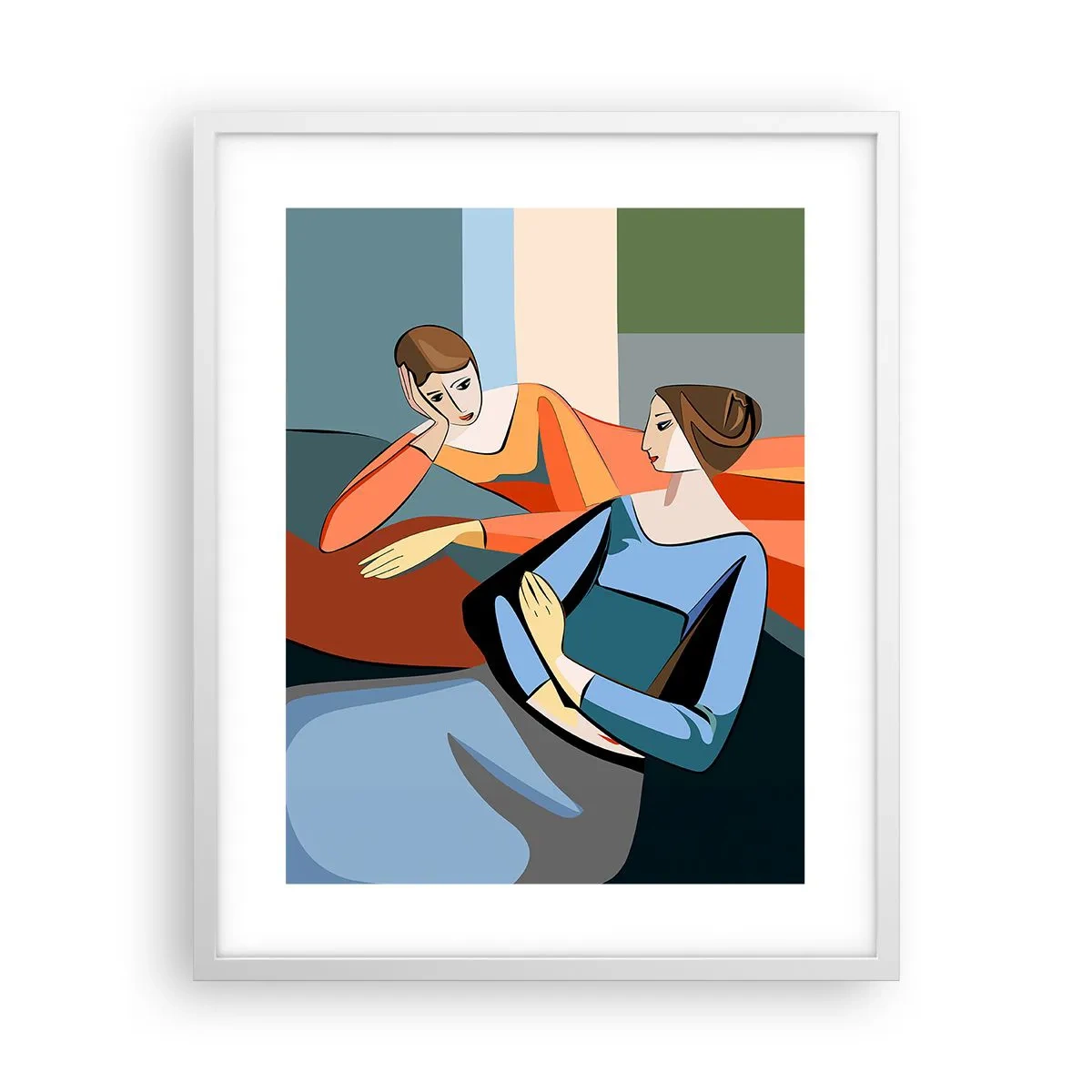 Poster in een witte lijst - Een moment van vertrouwen - 40x50 cm