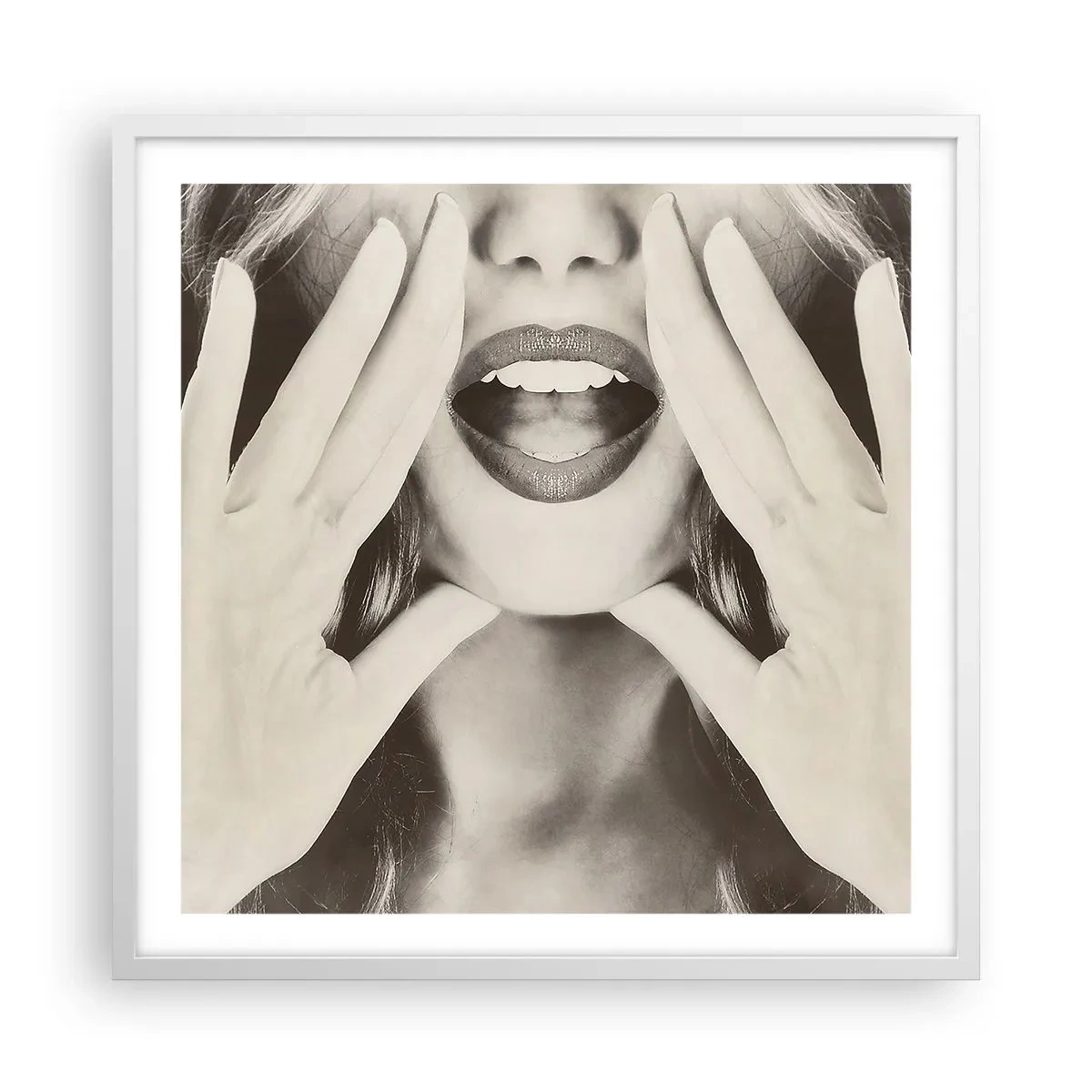 Poster in een witte lijst - Ik kom al! - 60x60 cm