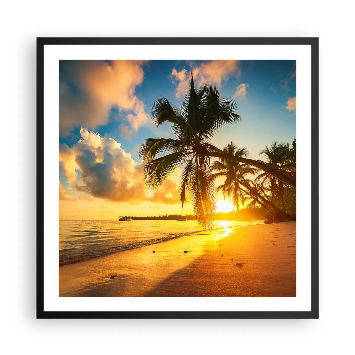Poster in een zwarte lijst - Caribische droom - 60x60 cm