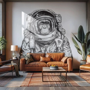 Zelfklevend Fotobehang Deluxe Sticker - Alternatieve evolutie - Abstractie, Astronaut, Aap - 350x256 cm