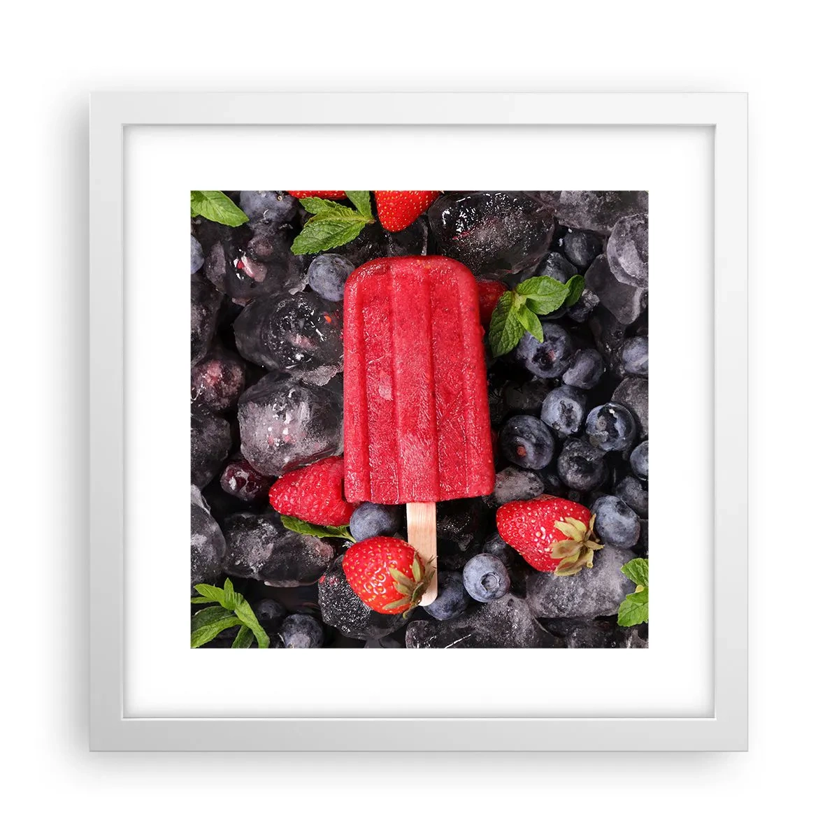Poster in een witte lijst - De smaak van hete zomer - 30x30 cm