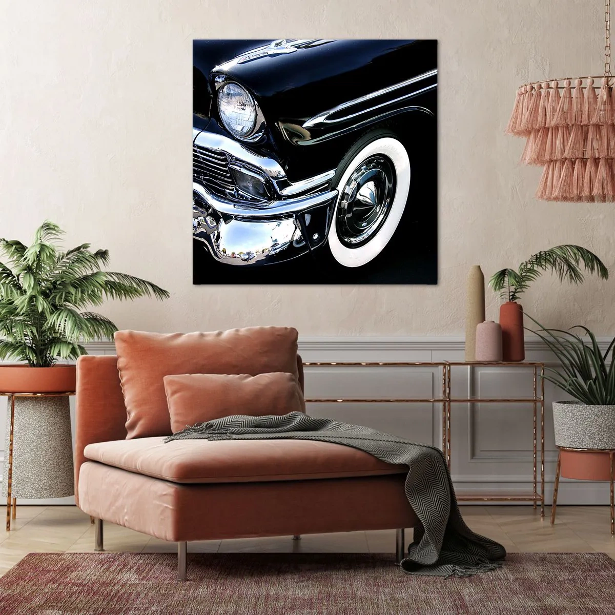 Schilderen op canvas - Klassiek in zilver, zwart en wit - 70x70 cm