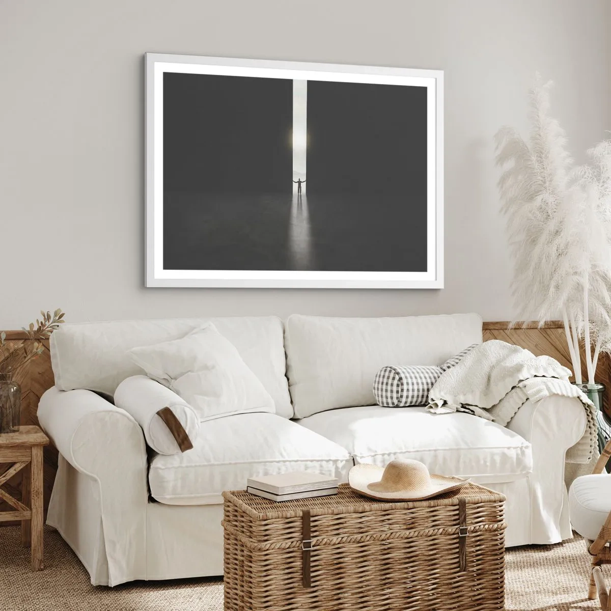 Poster in een witte lijst - Een stap naar een mooie toekomst - 40x30 cm