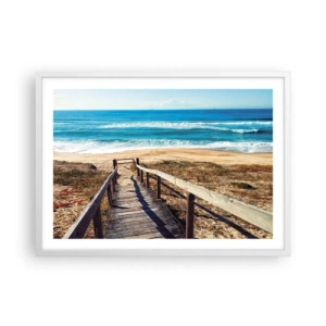 Poster in een witte lijst - Loop maar! - 70x50 cm