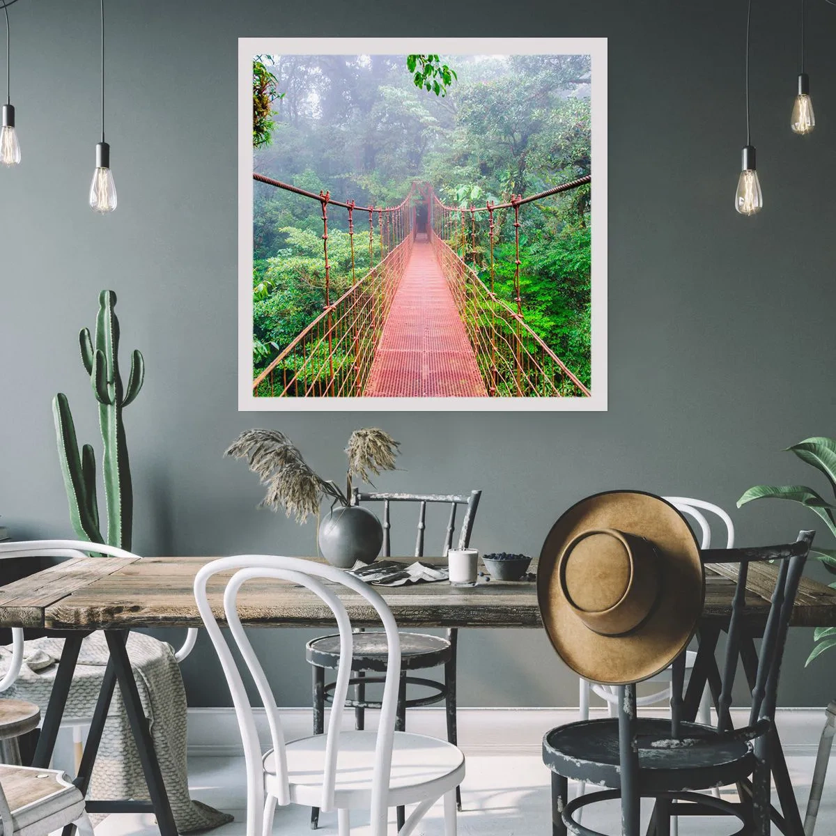 Poster - Opgehangen over de kronen - 40x40 cm