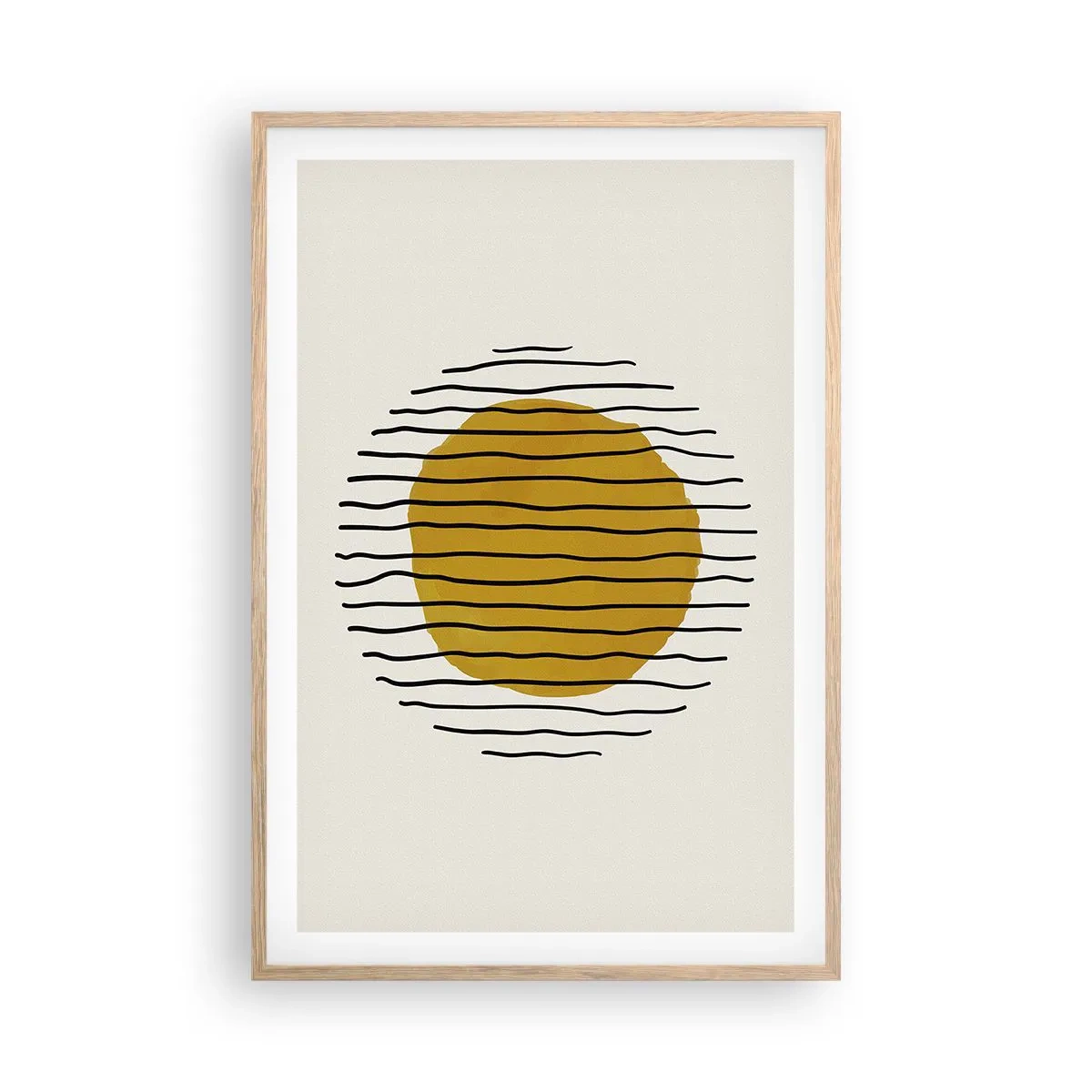 Een poster in een licht eiken lijst - Abstractie trillend van warmte - 61x91 cm