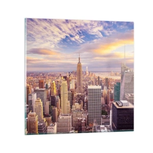 Schilderen op glas - Reik alleen naar de wolken - 70x70 cm