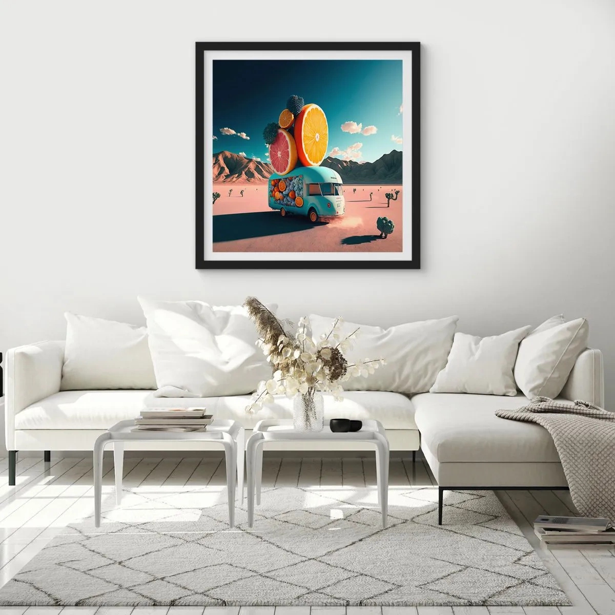 Poster in een zwarte lijst - De smaak van vakantie - 50x50 cm