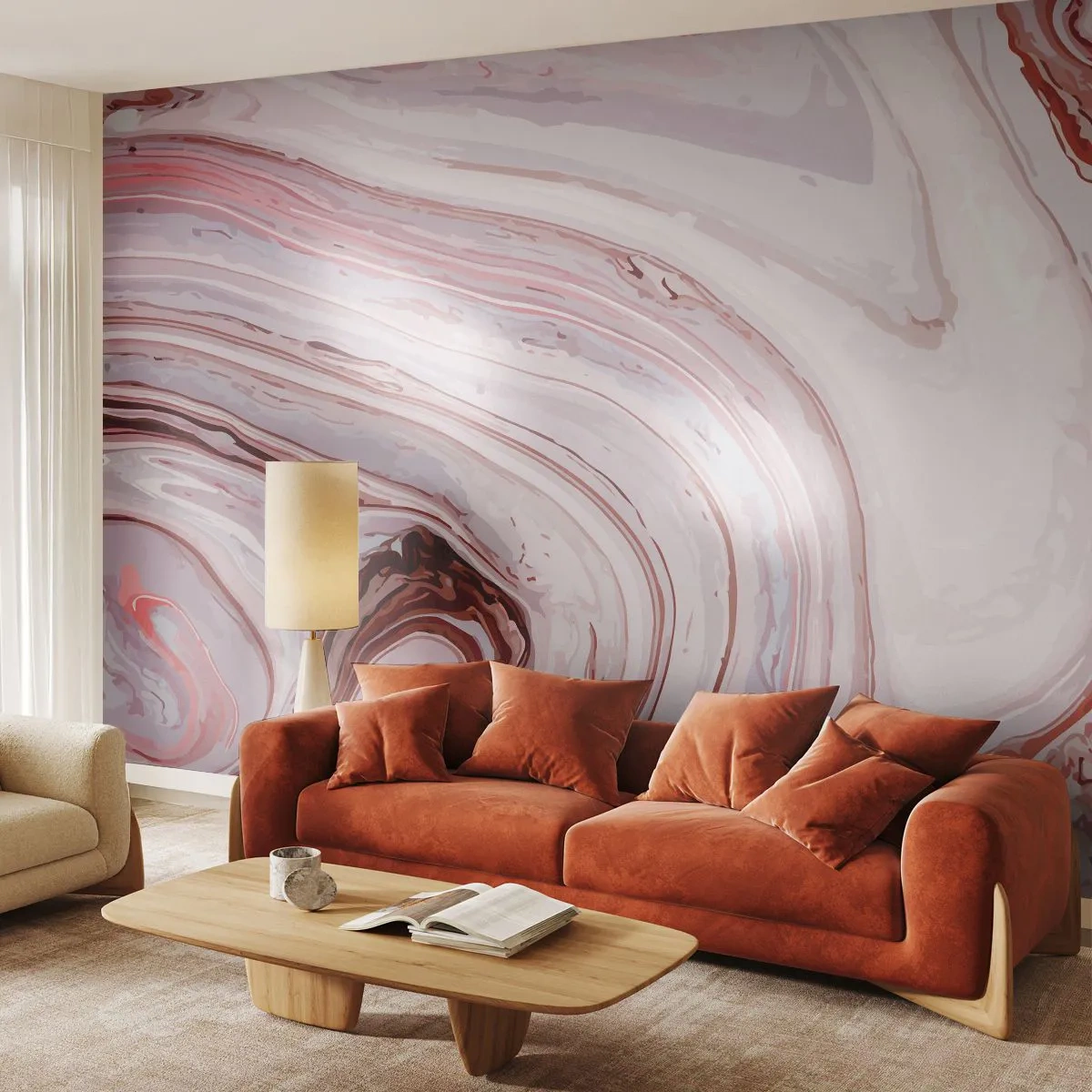 Fotobehang Standard Eco - Rechtdoor, dan rechts naar beneden - Abstractie, Deel, Modern patroon - 400x280 cm