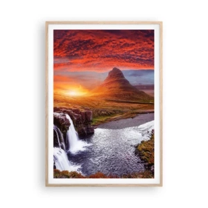 Een poster in een licht eiken lijst - Een zicht op Midden-aarde - 70x100 cm