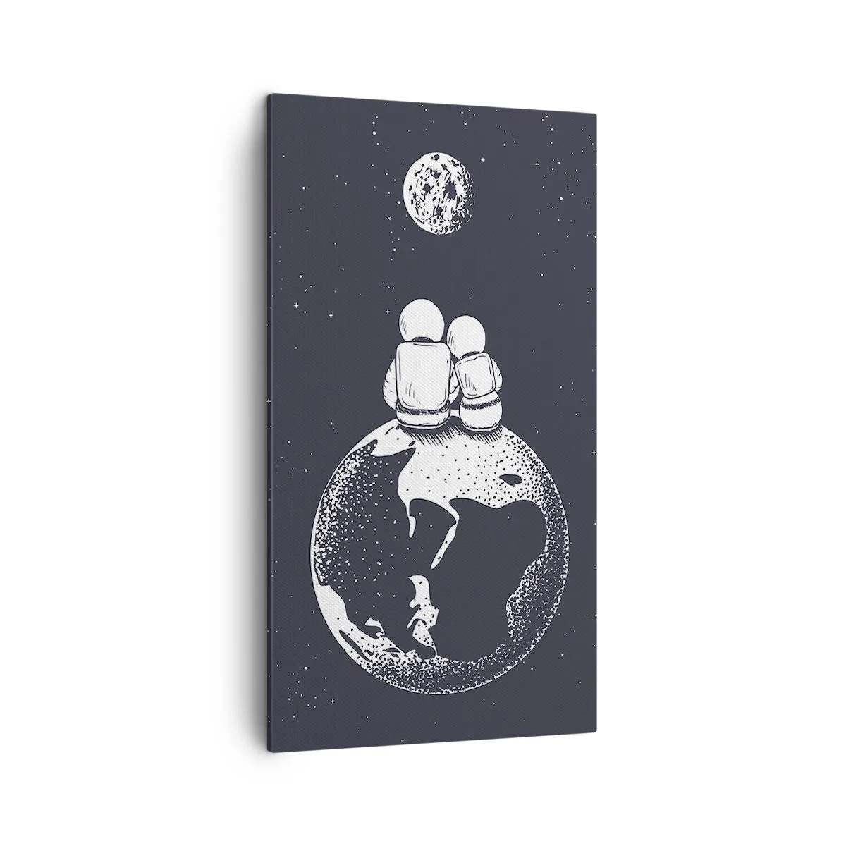 Schilderen op canvas - Een kosmisch love story - 45x80 cm