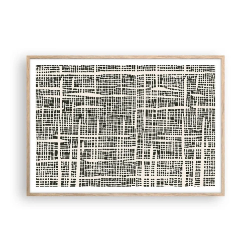 Een poster in een licht eiken lijst - Geweven compositie - 100x70 cm