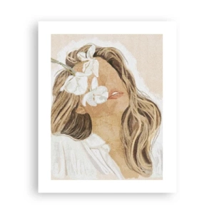 Poster - Tussen de bloemen in vervoering - 40x50 cm