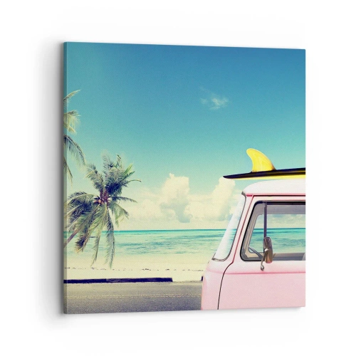 Schilderen op canvas - Tijd om aan je vakantie te beginnen. - 70x70 cm