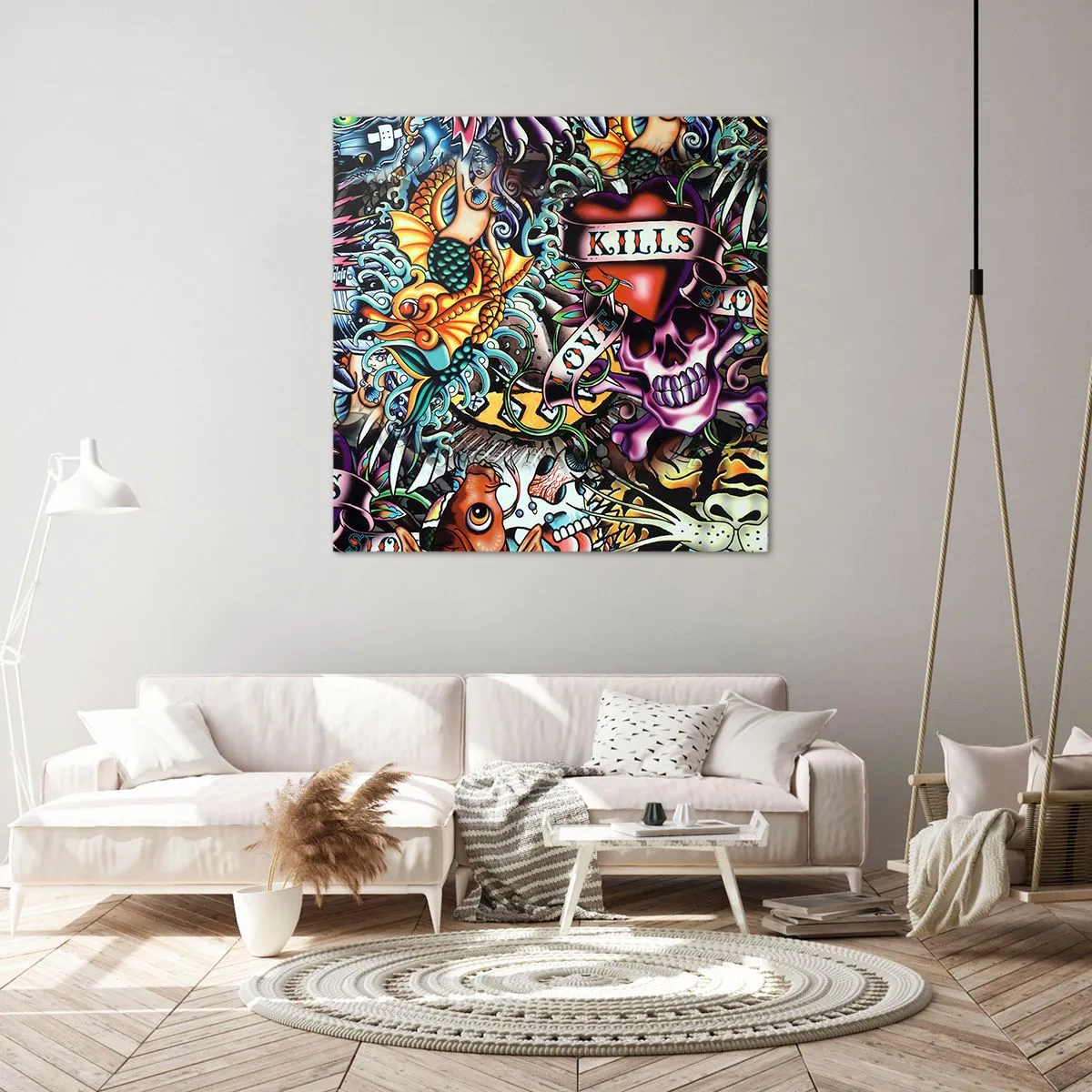 Schilderen op canvas - De droom van de tatoeëerder - 40x40 cm