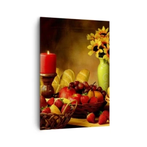 Schilderen op canvas - Stilleven met brood en fruit - 70x100 cm