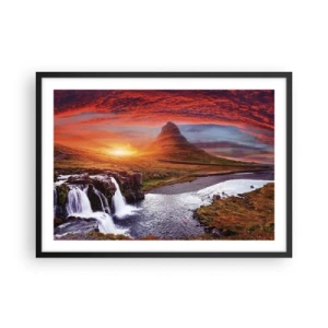 Poster in een zwarte lijst - Een zicht op Midden-aarde - 70x50 cm