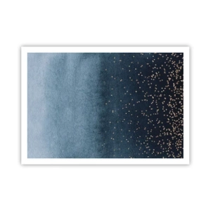 Poster - Samenstelling - blauwe fasen - 100x70 cm