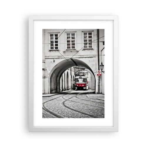 Poster in een witte lijst - Door het doolhof van de stad - 30x40 cm