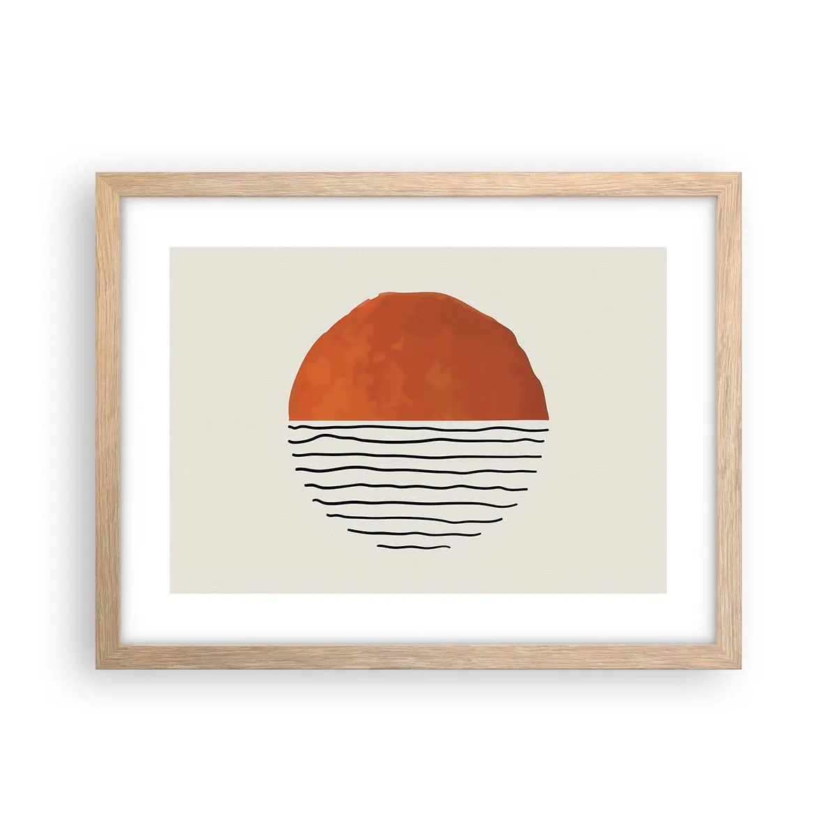 Een poster in een licht eiken lijst - In het Japanse klimaat - 40x30 cm