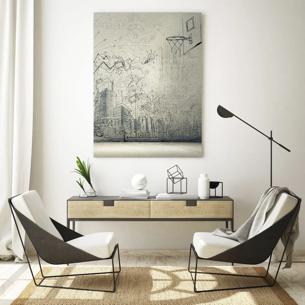 Schilderen op glas - Mijn geweldige stadsleven - 70x100 cm