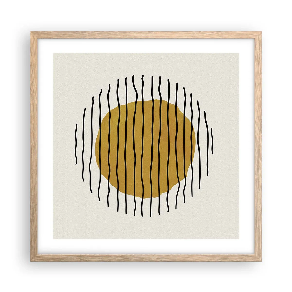 Een poster in een licht eiken lijst - Abstractie trillend van warmte - 50x50 cm