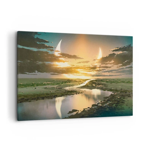 Schilderen op canvas - Ergens in een sterrenstelsel ver, ver weg - 100x70 cm