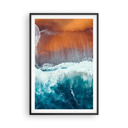 Poster in een zwarte lijst - Aanraking van de oceaan - 61x91 cm