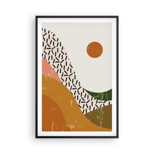 Poster in een zwarte lijst - Zonne-abstractie - 61x91 cm