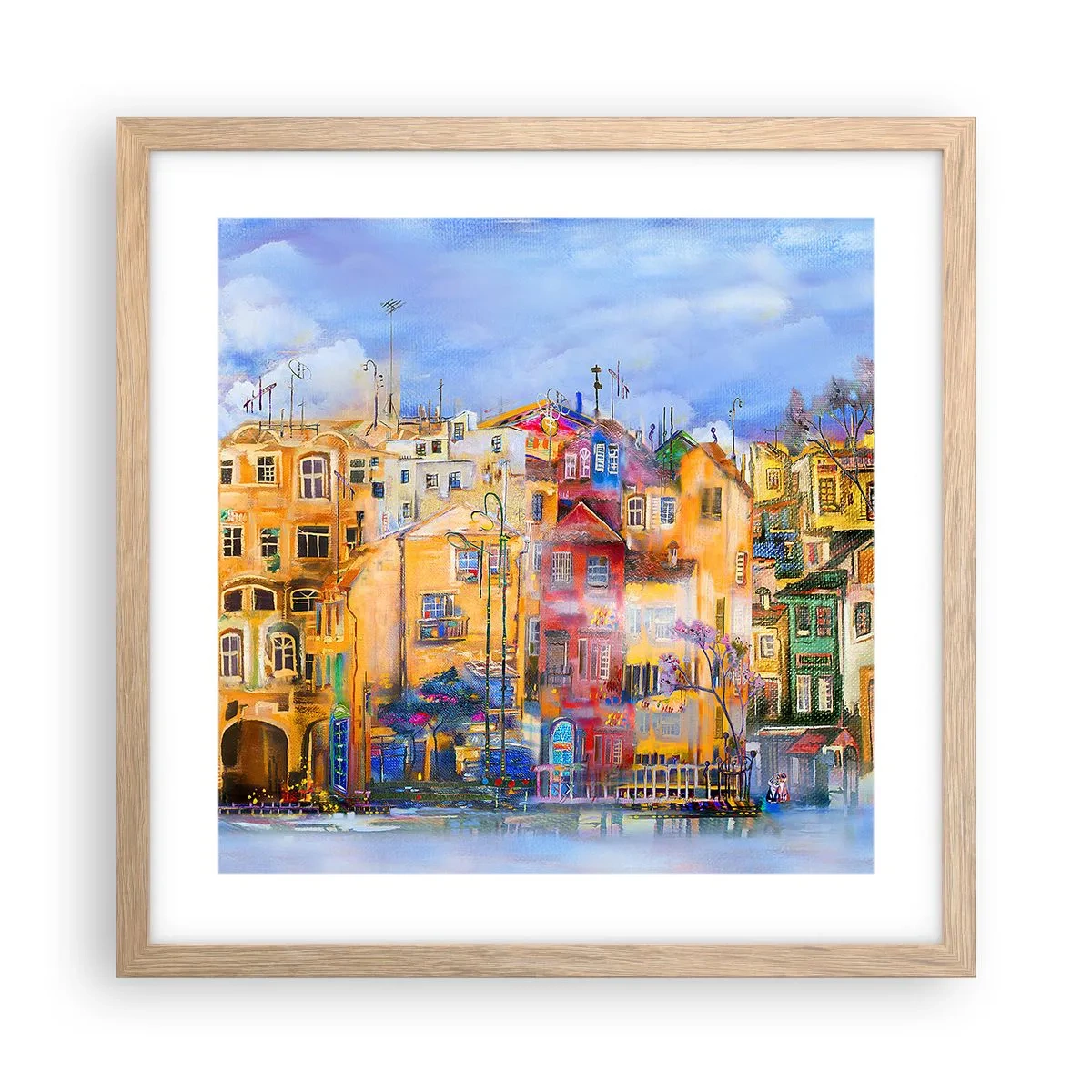 Een poster in een licht eiken lijst - Wij zijn samen - 40x40 cm