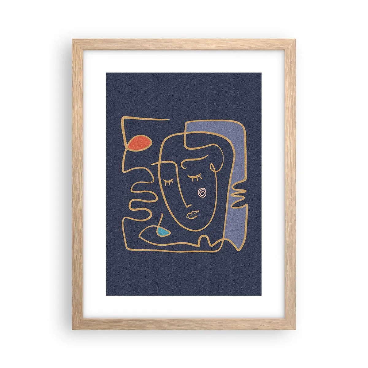 Een poster in een licht eiken lijst - In nadenken - 30x40 cm