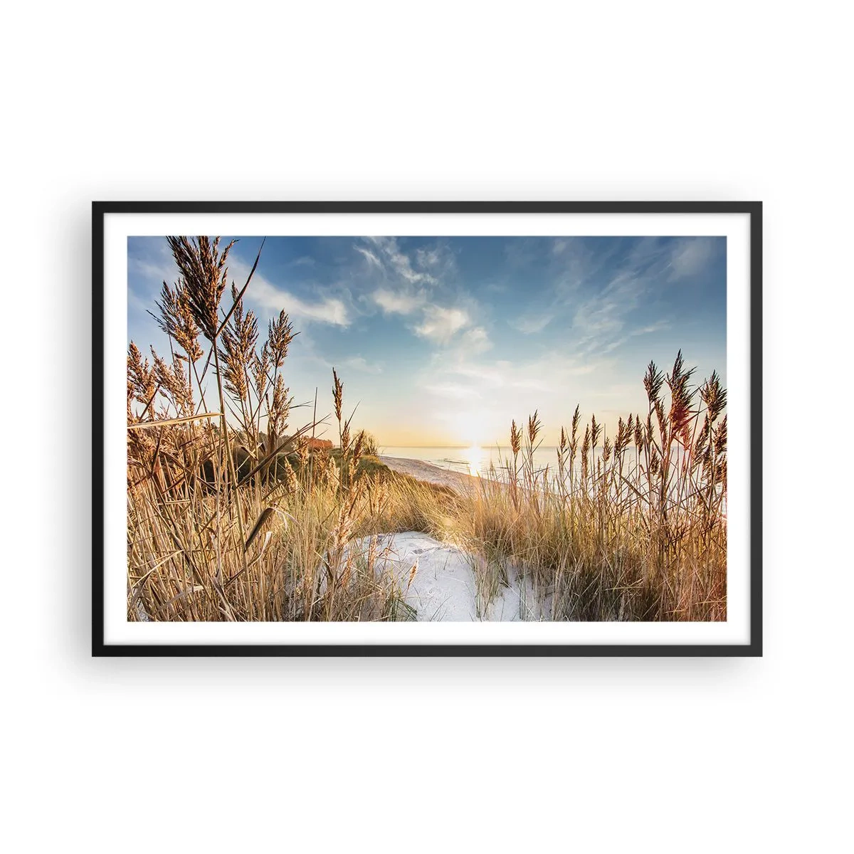 Poster in een zwarte lijst - Noord strand - 91x61 cm