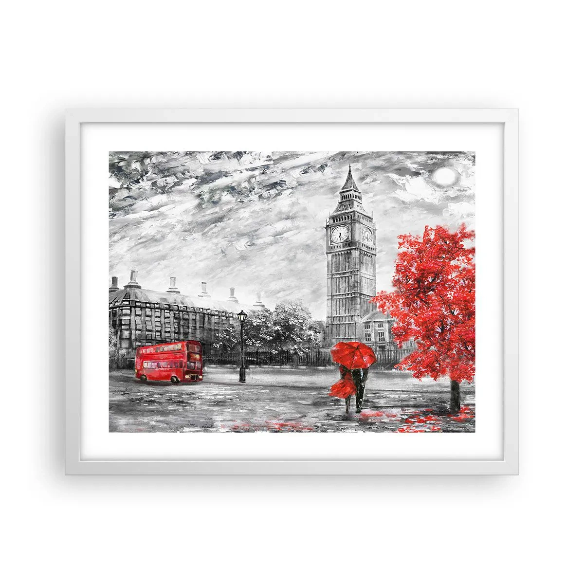 Poster in een witte lijst - Een spannende dag - 50x40 cm