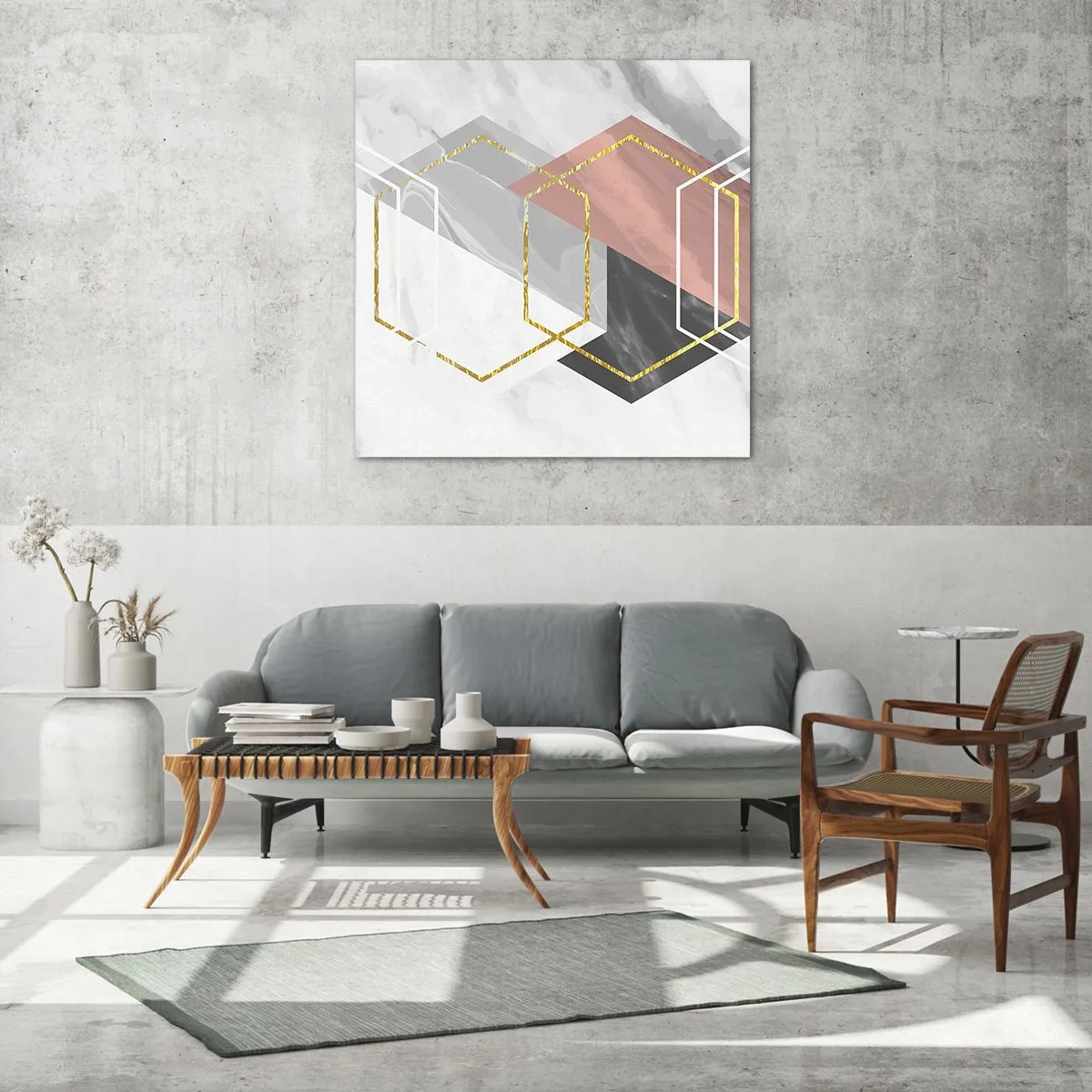 Schilderen op glas - Keten samenstelling - 70x70 cm