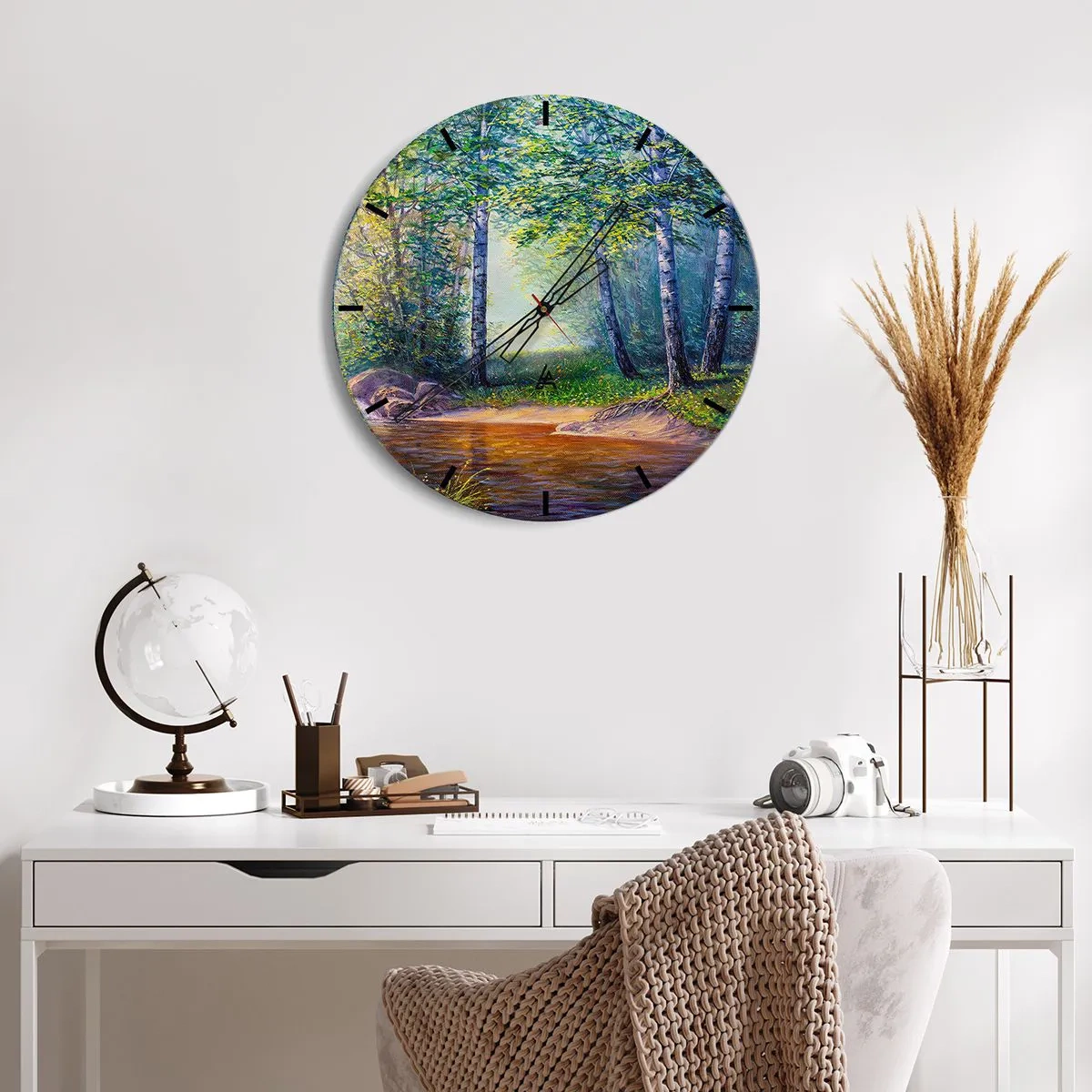 Wandklok - Klok - Idyllisch landschap - 30x30 cm