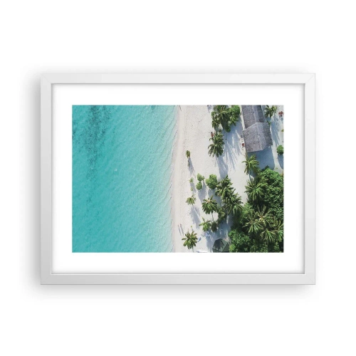 Poster in een witte lijst - Een vakantie in het paradijs - 40x30 cm