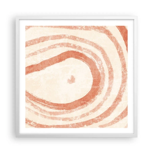 Poster in een witte lijst - Koraalcirkels – compositie - 60x60 cm