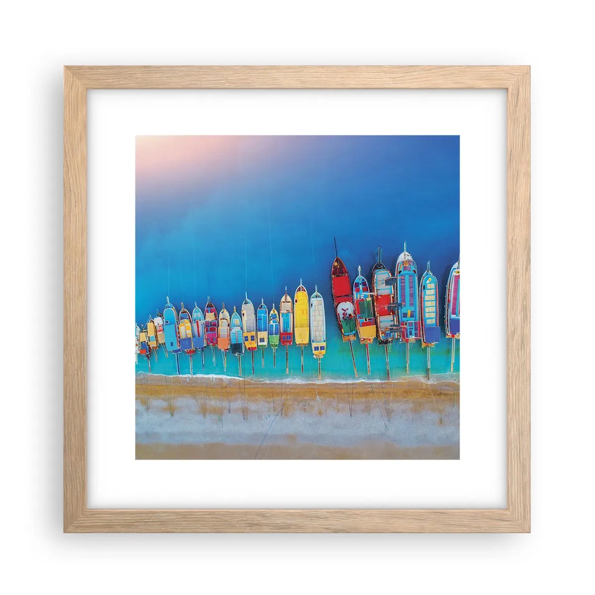 Een poster in een licht eiken lijst - Vanuit vogelperspectief - 30x30 cm