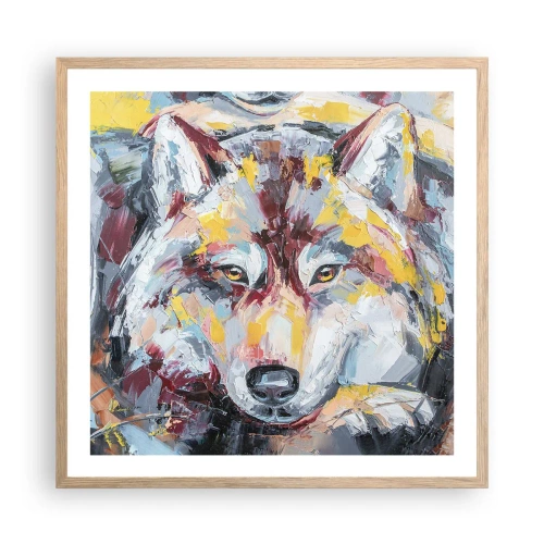 Een poster in een licht eiken lijst - Gemoedsrust onder dierbaren - 60x60 cm