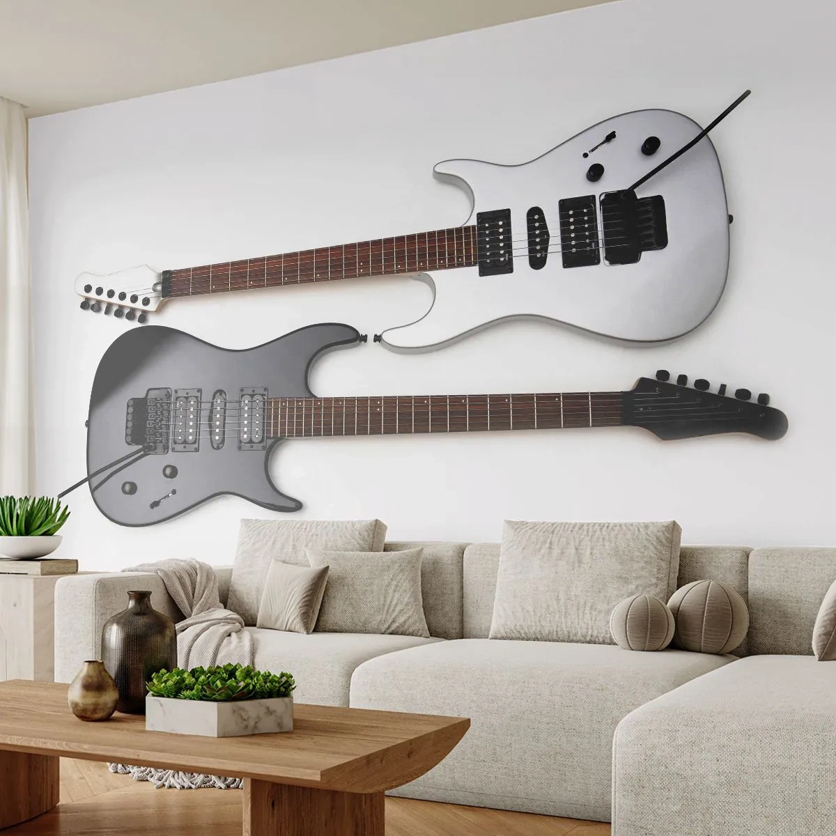 Zelfklevend Fotobehang Deluxe Sticker - Harmonie van vormen - Muziek, Elektrische gitaar, Een muziekinstrument - 250x175 cm