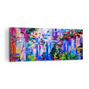 Schilderen op canvas - Impressie - een Italiaanse straat - 100x40 cm