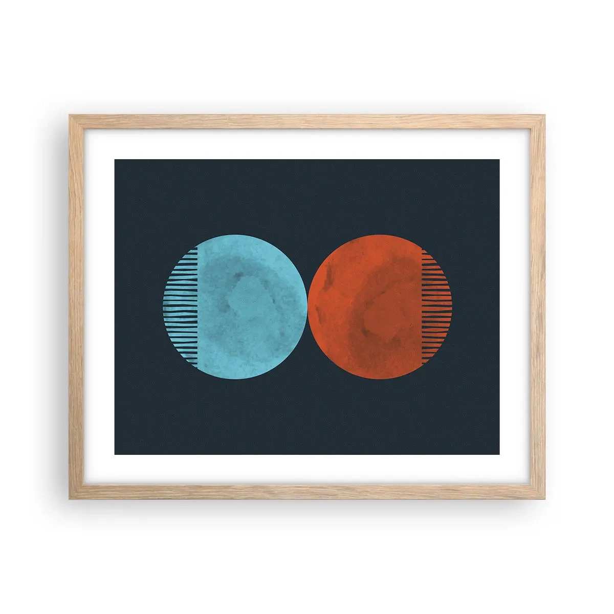 Een poster in een licht eiken lijst - Alleen geometrie? - 50x40 cm