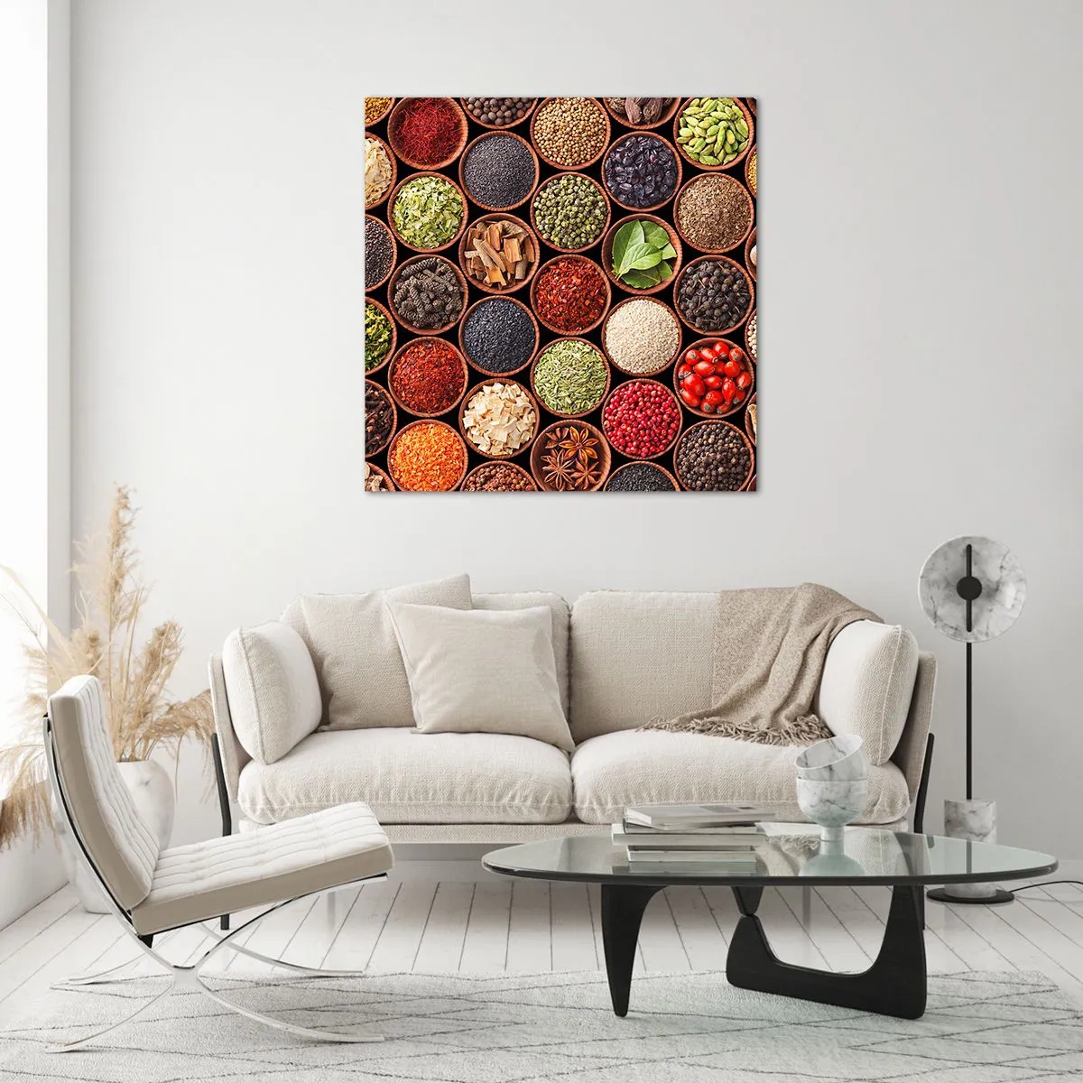 Schilderen op glas - Alle smaken van de wereld - 60x60 cm