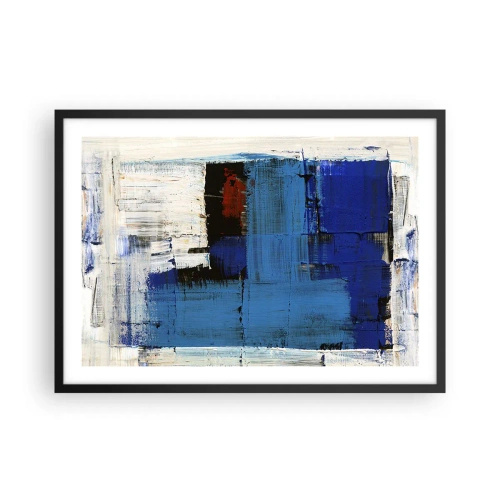 Poster in een zwarte lijst - Het geheim van blauw - 70x50 cm