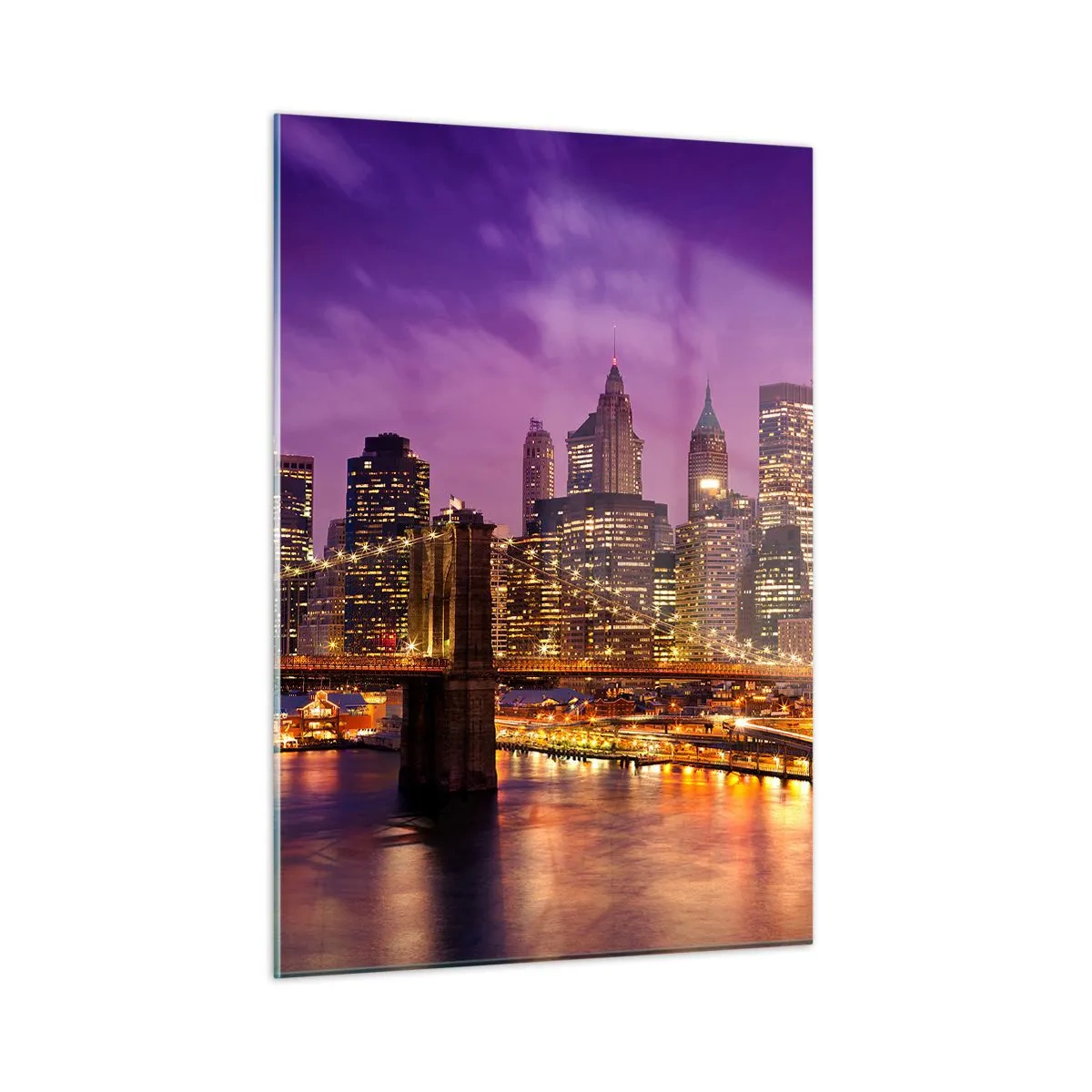 Schilderen op glas - Violet-goud Manhattan - 50x70 cm